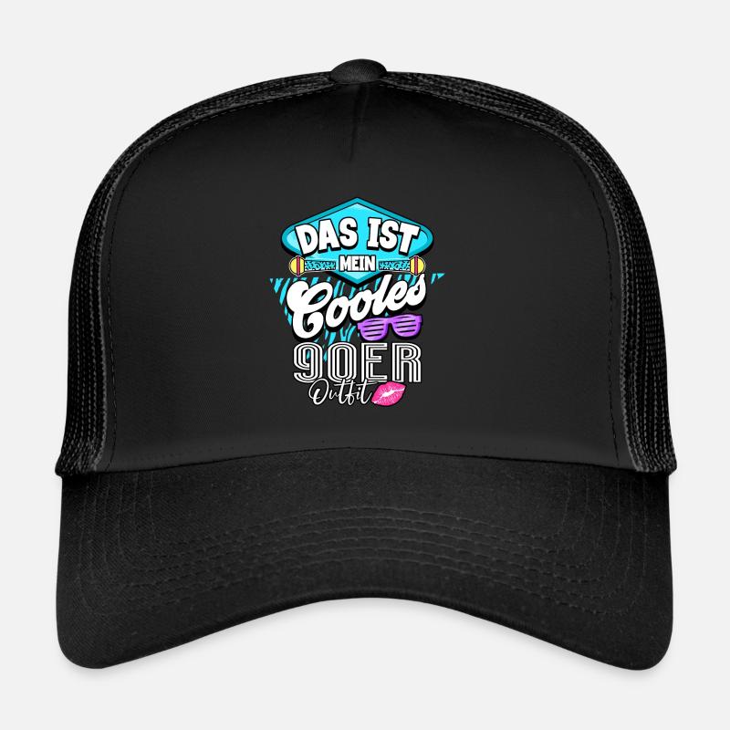 90er Jahre - Trucker Cap - Schwarz/Schwarz