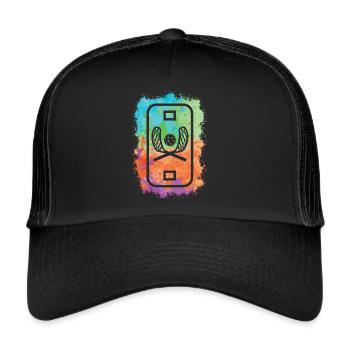 Unihockey Spieler Unihockey Hockey Floorball - Trucker Cap - Schwarz/Schwarz - Vorne