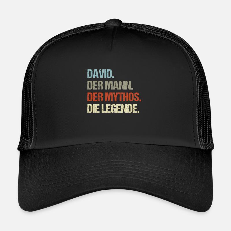David der Mann der Mythos die Legende - Trucker Cap - Schwarz/Schwarz