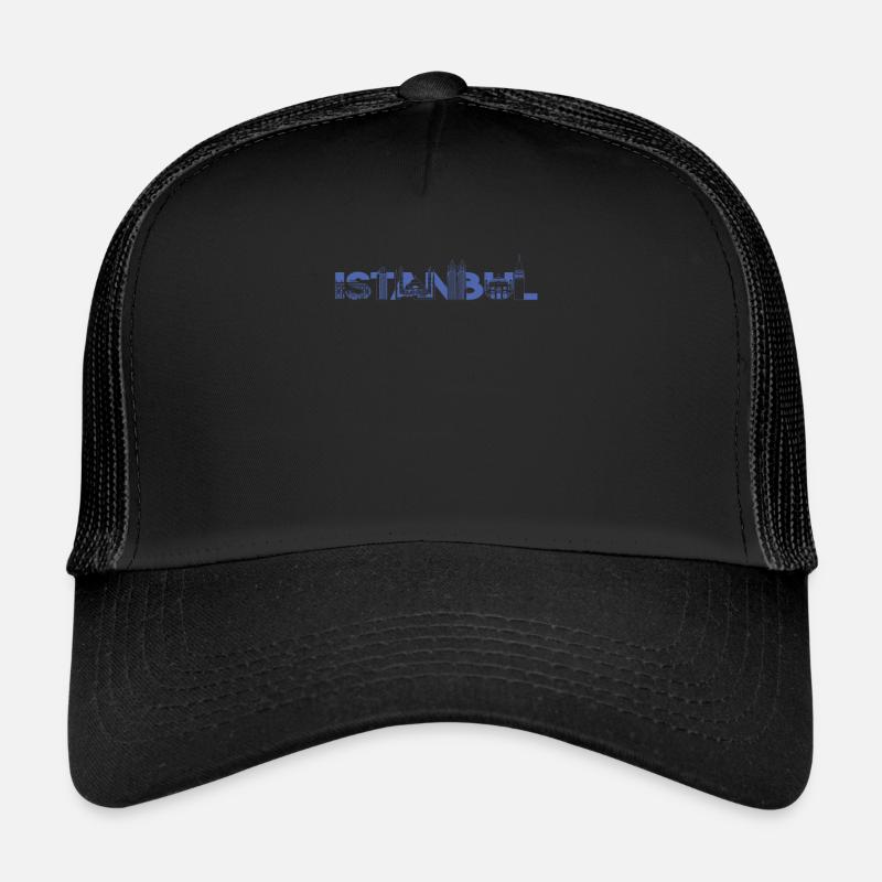Istanbul Skyline Shirt - Trucker Cap - Schwarz/Schwarz