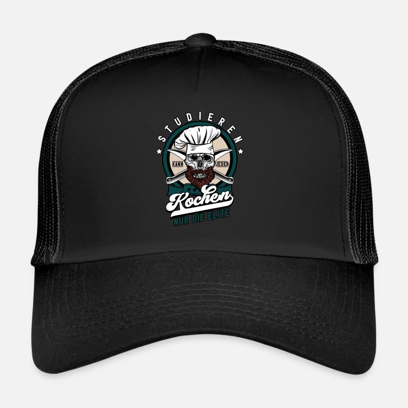 Studieren Kann Jeder Kochen Koch - Trucker Cap - Schwarz/Schwarz