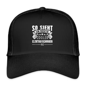 Elektrotechniker - Trucker Cap - Schwarz/Schwarz - Vorne