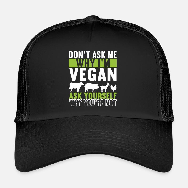Vegan Vegetarier - Trucker Cap - Schwarz/Schwarz