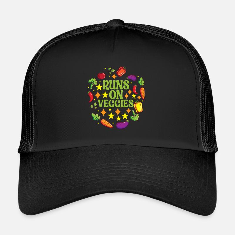 Vegan Vegetarier - Trucker Cap - Schwarz/Schwarz