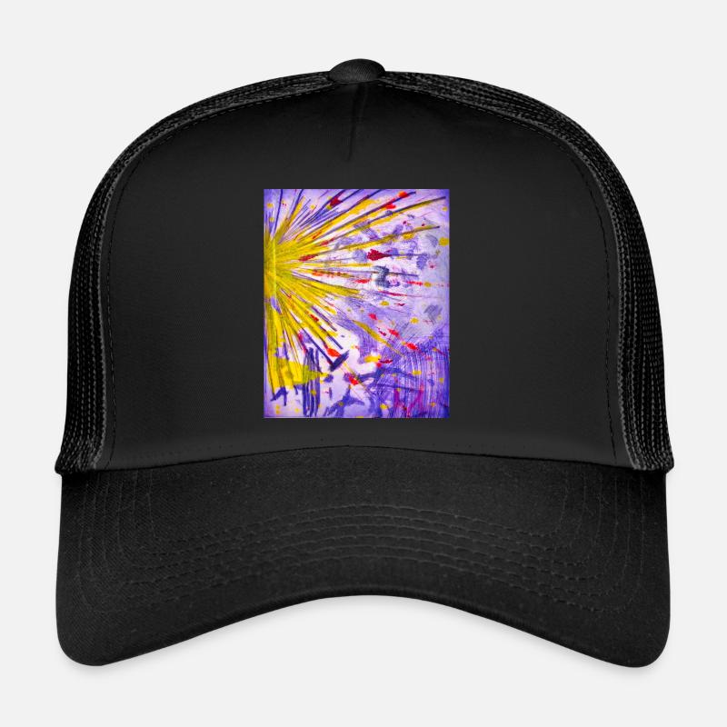 Art abstrait - Casquette trucker  - noir/noir