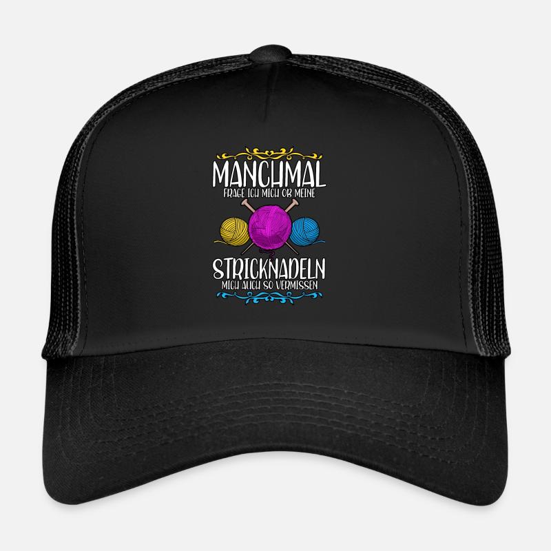Häkeln - Trucker Cap - Schwarz/Schwarz