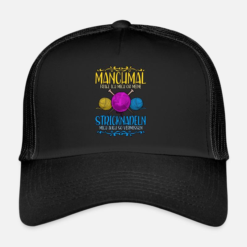Häkeln - Trucker Cap - Schwarz/Schwarz