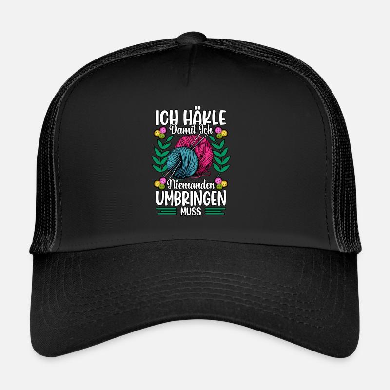 Häkeln - Trucker Cap - Schwarz/Schwarz