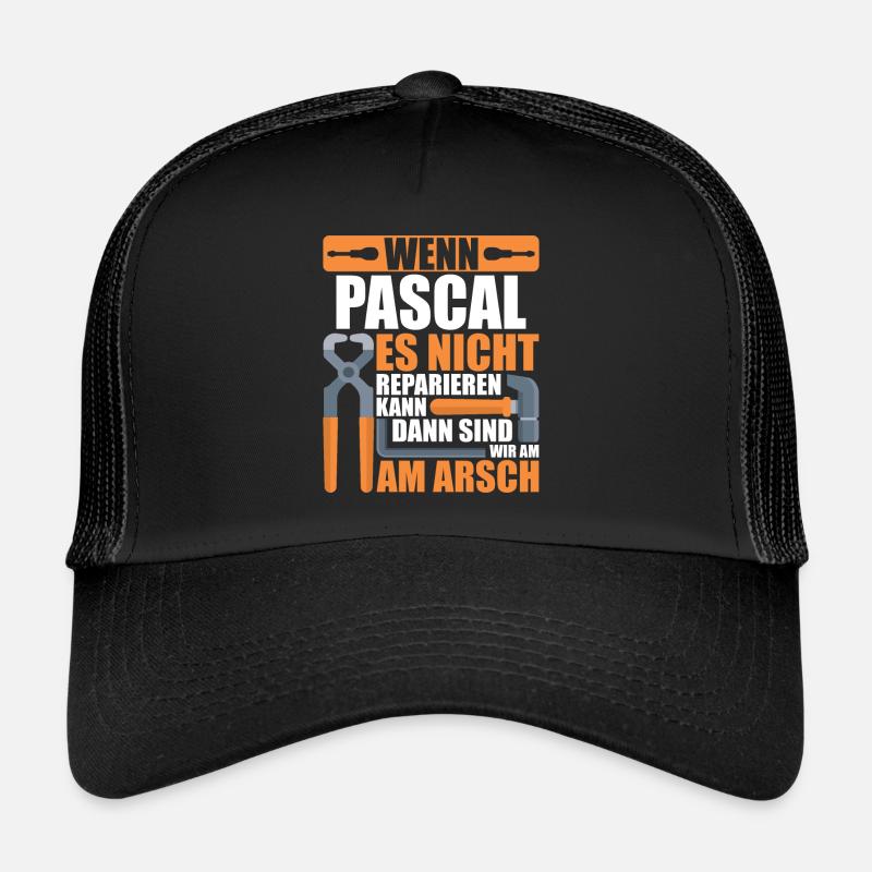 Vorname Pascal Name Geburtstag Geschenk - Trucker Cap - Schwarz/Schwarz
