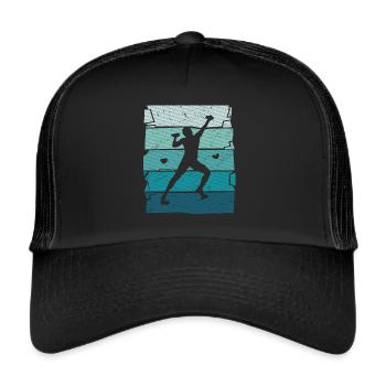 Klettern Bouldern Bergsteiger Freeclimber - Trucker Cap - Schwarz/Schwarz - Vorne