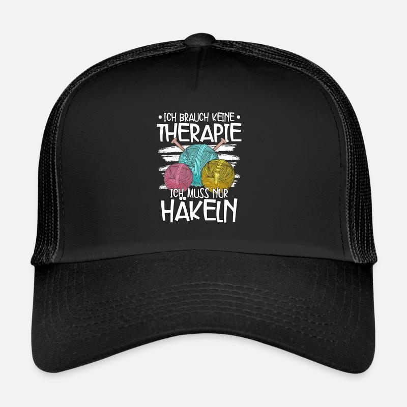 Häkeln - Trucker Cap - Schwarz/Schwarz