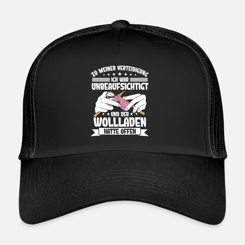 Häkeln - Trucker Cap - Schwarz/Schwarz