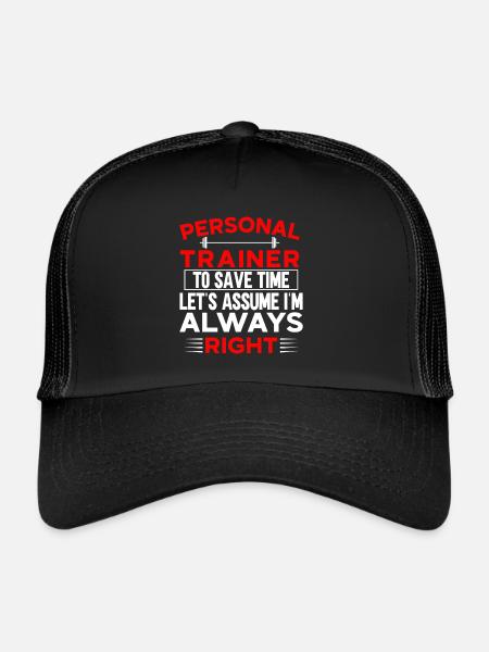 Fitness Workout Motivation Entraîneur personnel - Casquette trucker  - noir/noir - Devant