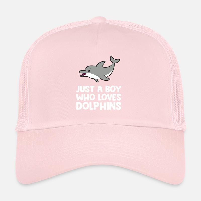 Just a Boy Who Loves Dolphins Funny Bottlenose Trucker Cap