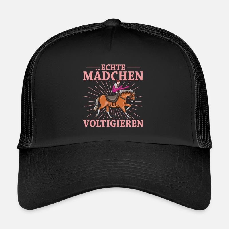 Voltigieren Volti Voltigier Pferde Pferdemädchen - Trucker Cap - Schwarz/Schwarz