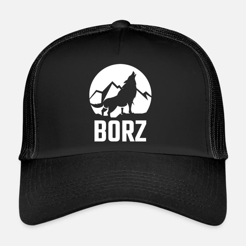 Chechen Borz Wolf Tschetschenien Tschetschene - Trucker Cap - Schwarz/Schwarz