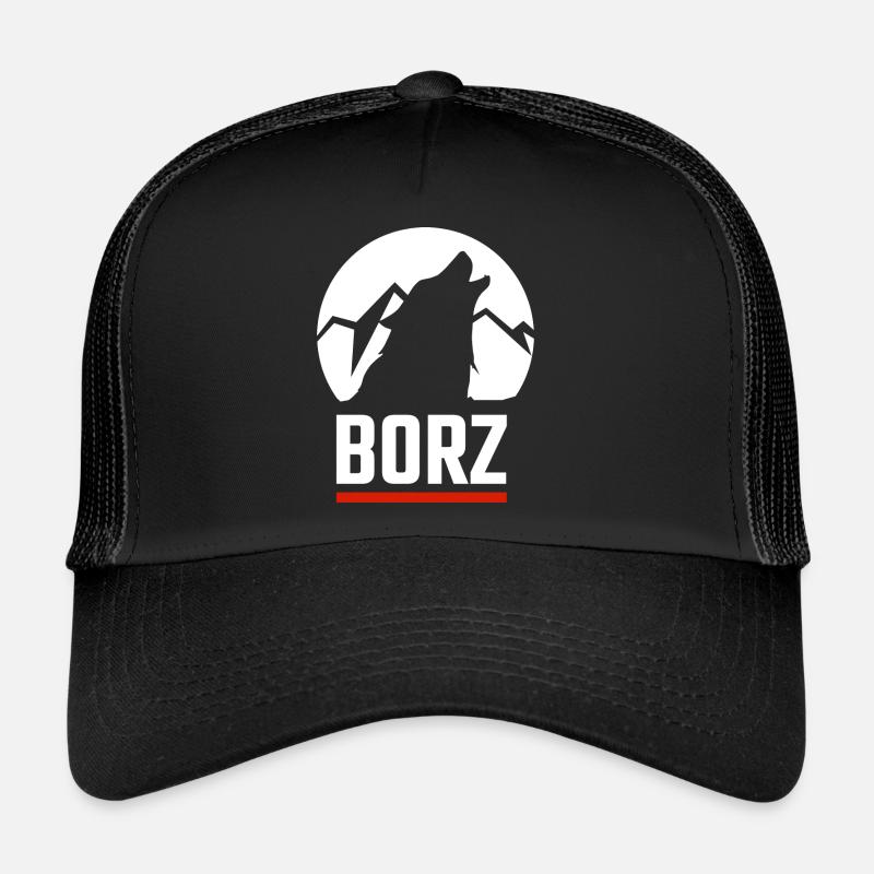 Chechen Borz Wolf Tschetschenien Tschetschene - Trucker Cap - Schwarz/Schwarz