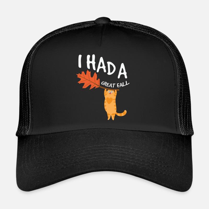 Lustig Ich hatte eine tolle Herbst Herbst Katze - Liebhaber Katzen - Trucker Cap - Schwarz/Schwarz