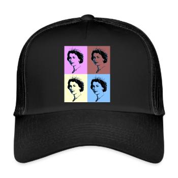 Elizabeth II portrait quatre - cadeau - t-shirt - Casquette trucker  - noir/noir - Devant