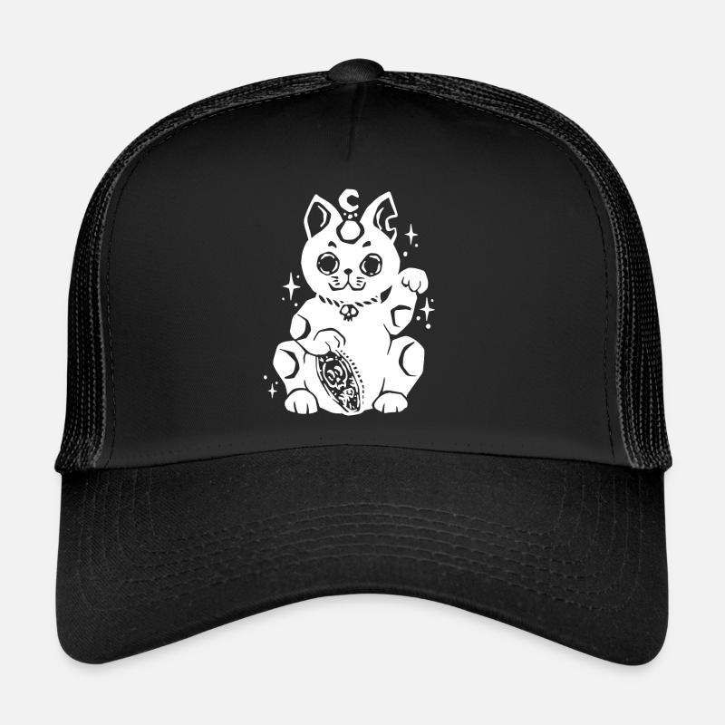 Maneki Neko Gothic - Casquette trucker  - noir/noir