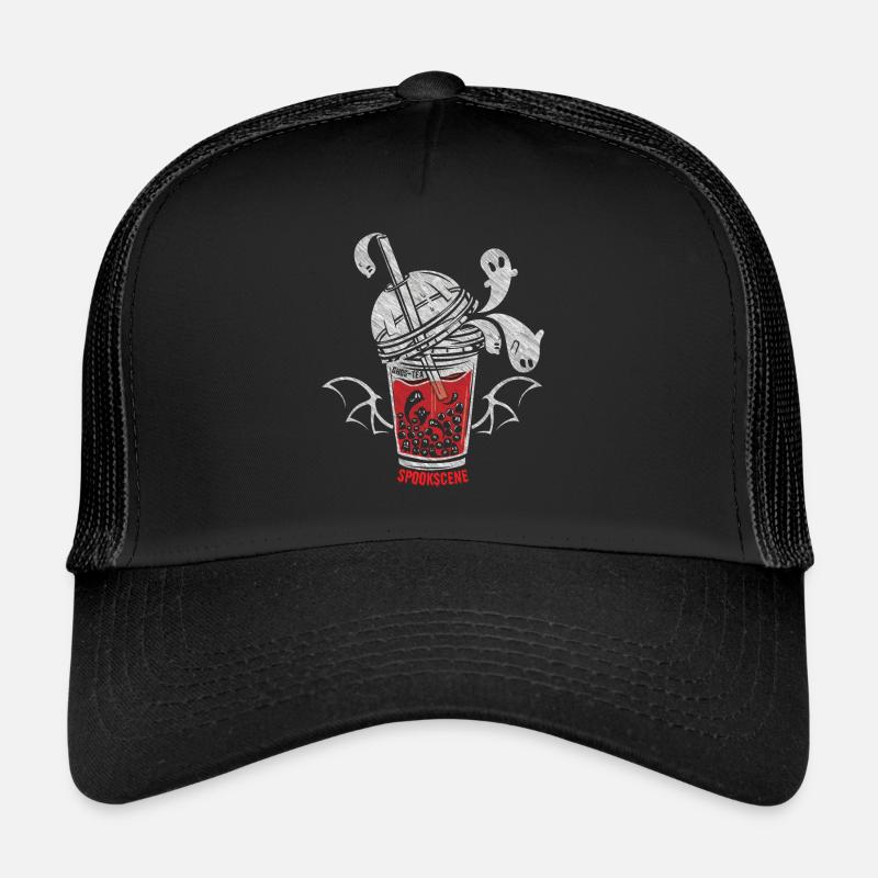 Ghost Milk Tea Horror Scary Halloween Trucker Cap