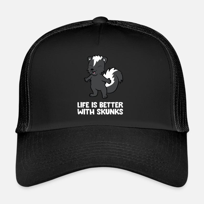 La vie est meilleure avec les mouffettes Casquette trucker 