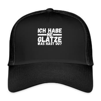 Glatze Glatzkopf - Trucker Cap - Schwarz/Schwarz - Vorne