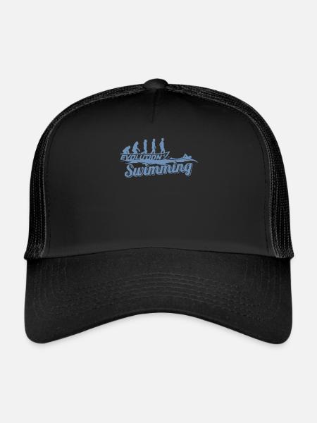 Evolution des Schwimmers der Schwimmerin - Trucker Cap - Schwarz/Schwarz - Vorne