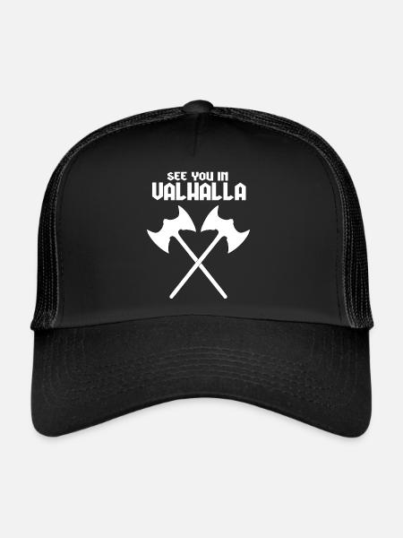 viking quote - Trucker Cap - black/black - Front