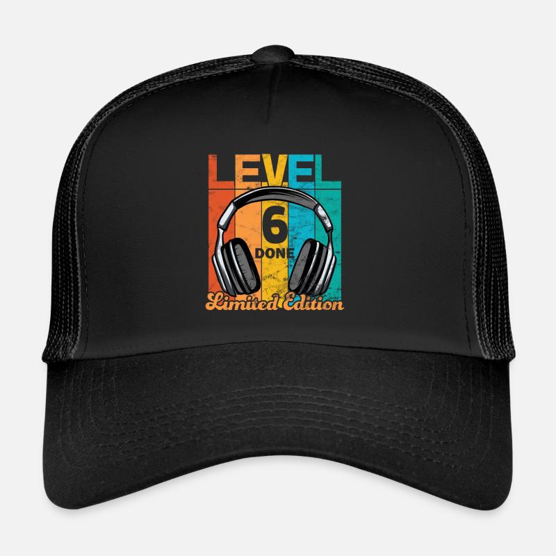 Anniversaire de jeu 6 ans Niveau 6 complet Casquette trucker 