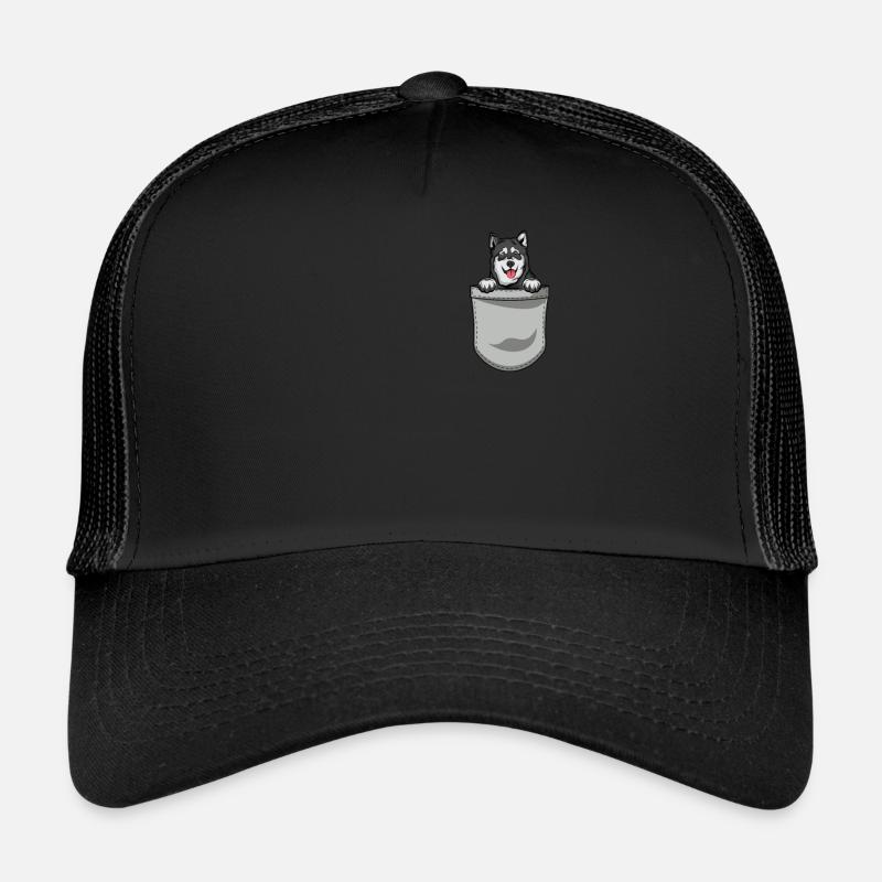 Alaskan Malamute Geschenk Hunde - Trucker Cap - Schwarz/Schwarz