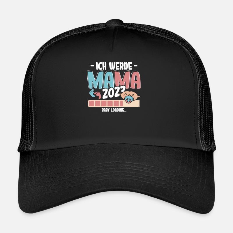 Ich werde Mama 2023 Loading - Trucker Cap - Schwarz/Schwarz