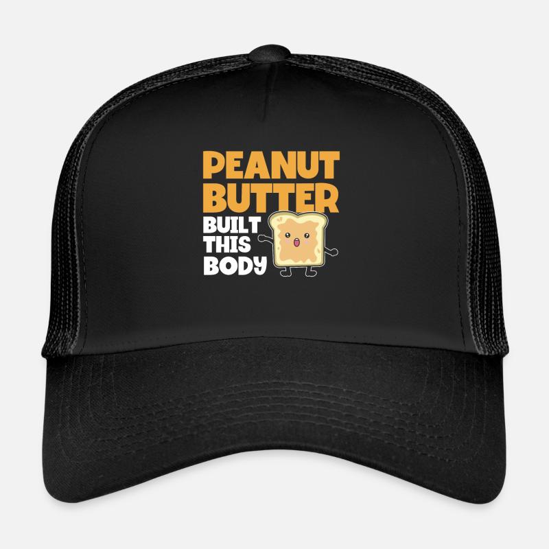 Erdnussbutter Spruch Peanut Butter Lover Geschenk - Trucker Cap - Schwarz/Schwarz