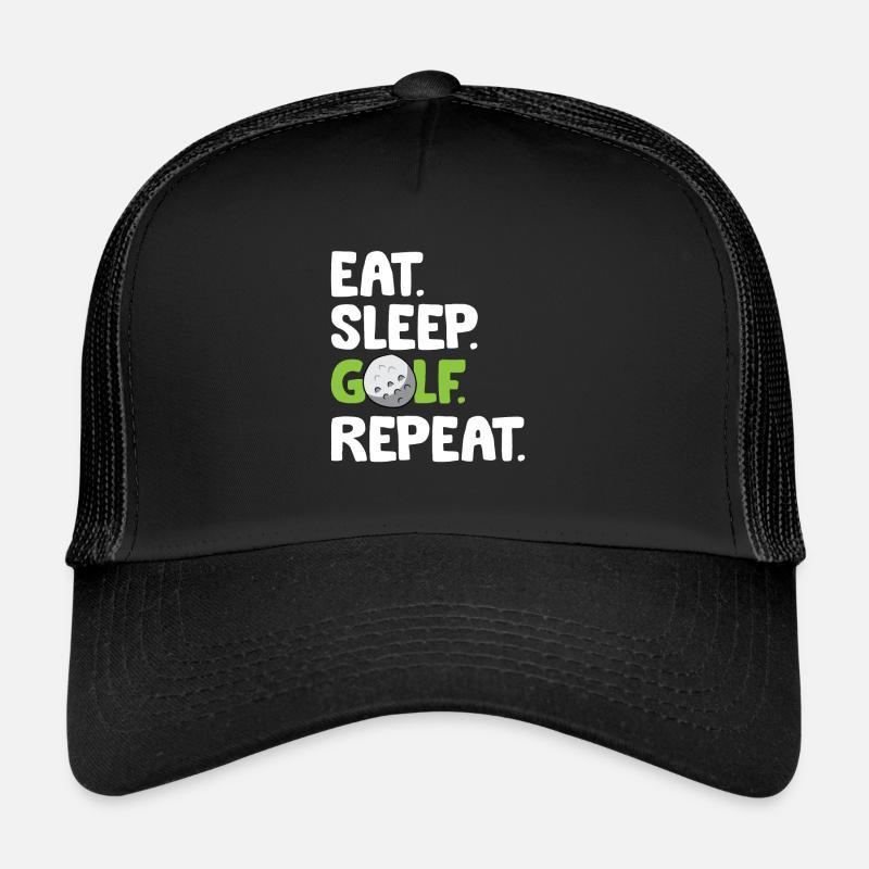 Eat Sleep Golf Repeat Funny Golf Player Trucker Cap