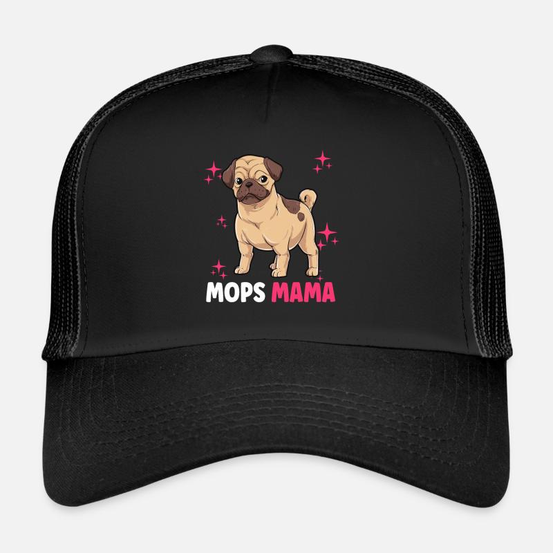 Mops Mama - Trucker Cap - Schwarz/Schwarz