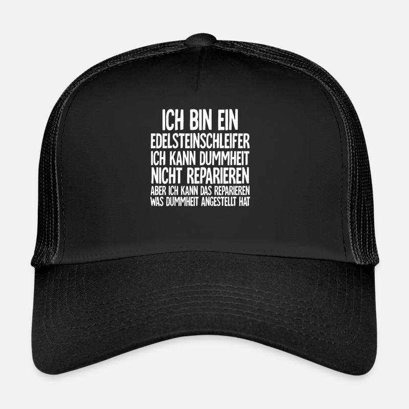 Edelsteinschleifer - Trucker Cap - Schwarz/Schwarz