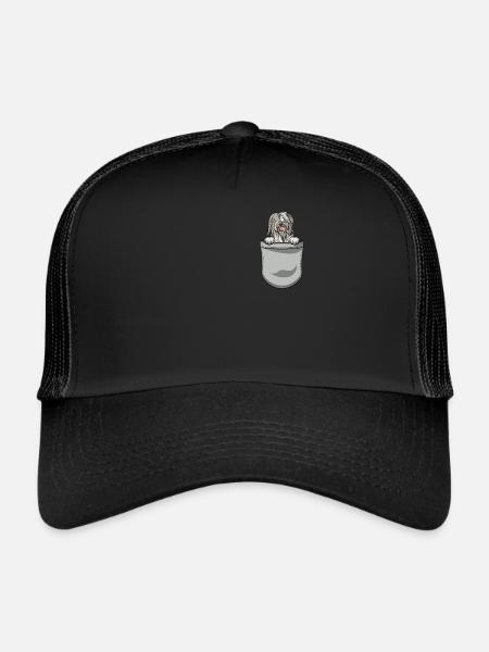 Bearded Collie Gift Chiens - Casquette trucker  - noir/noir - Devant