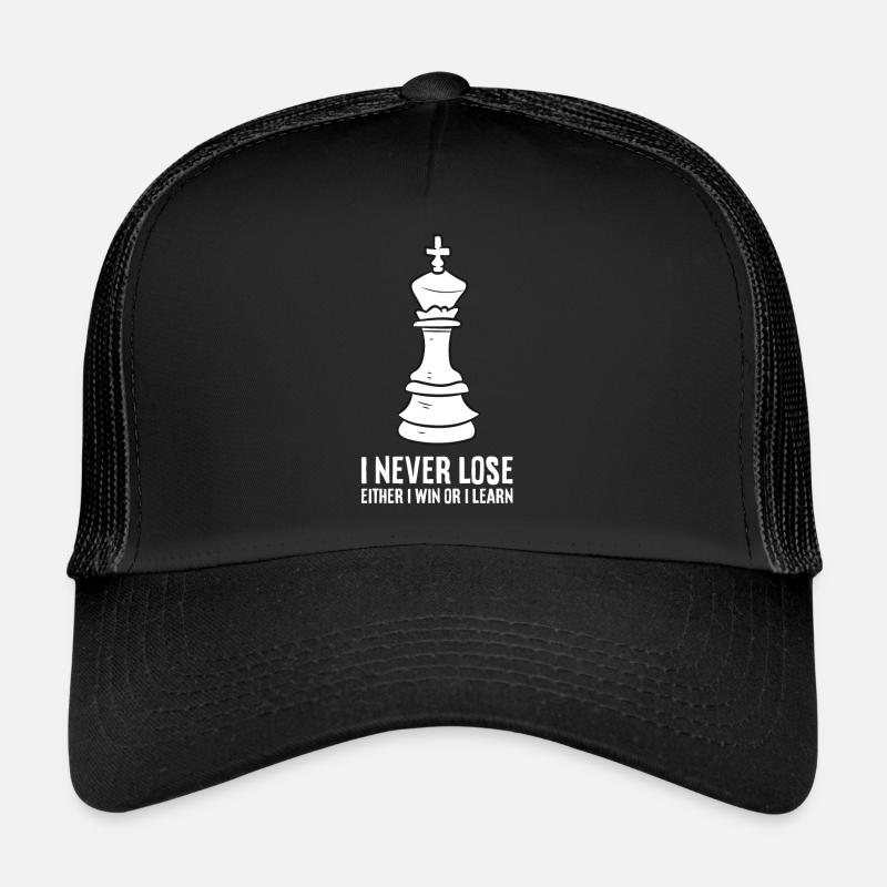 Ich verliere nie, entweder gewinne ich oder ich - Trucker Cap - Schwarz/Schwarz