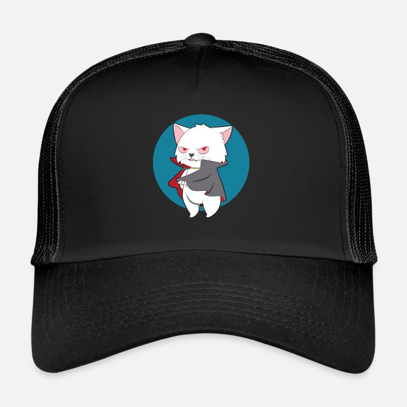 VAMPIRE CAT Halloween Vampir Horror Monster Trucker Cap