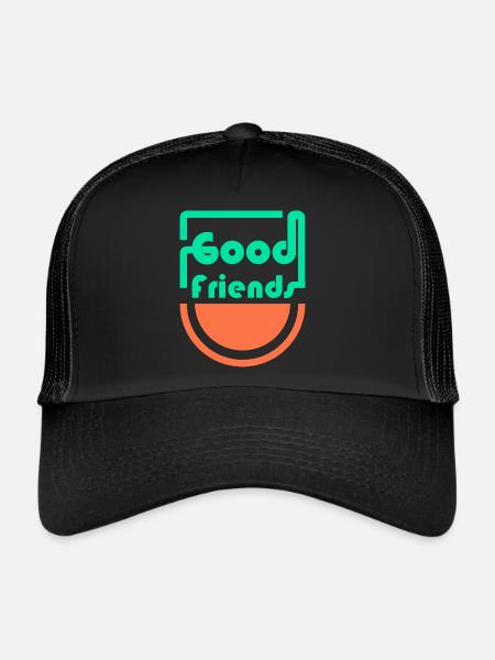 Bons amis - Casquette trucker  - noir/noir - Devant