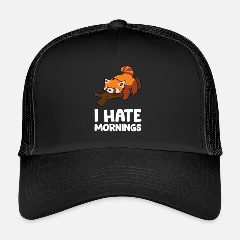 Panda roux fatigué Je déteste l’aube Casquette trucker 