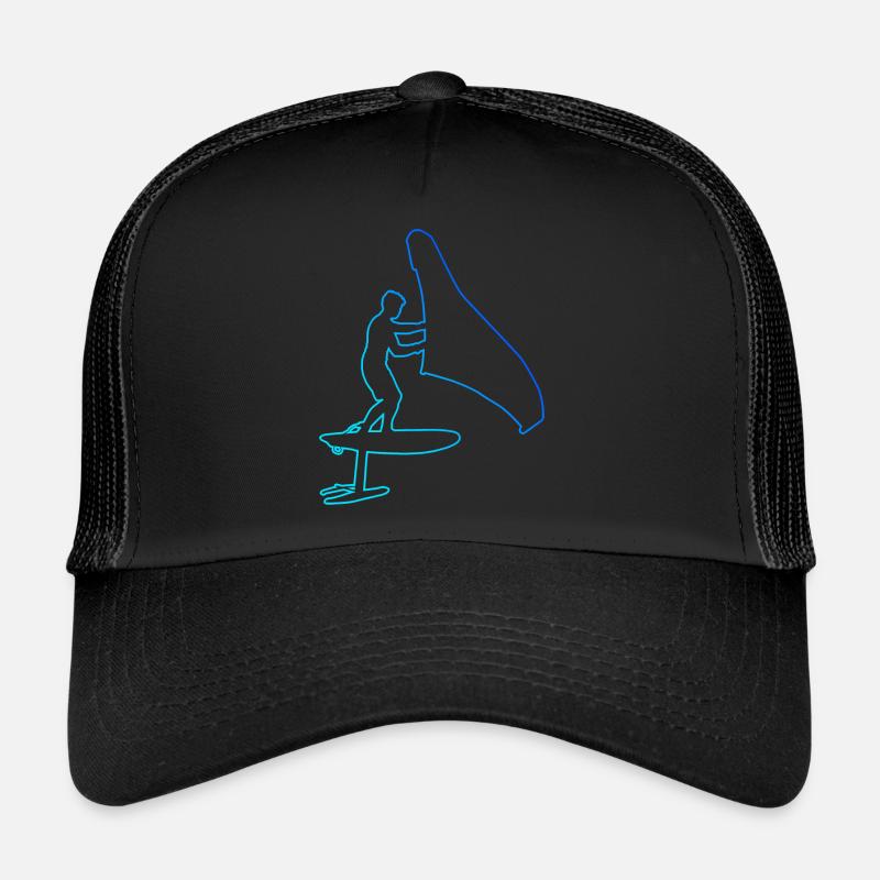 wingsurfen Herren wingfoil foilwing wingsurf - Trucker Cap - Schwarz/Schwarz
