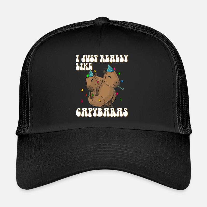 Capybara birthday funny saying Trucker Cap