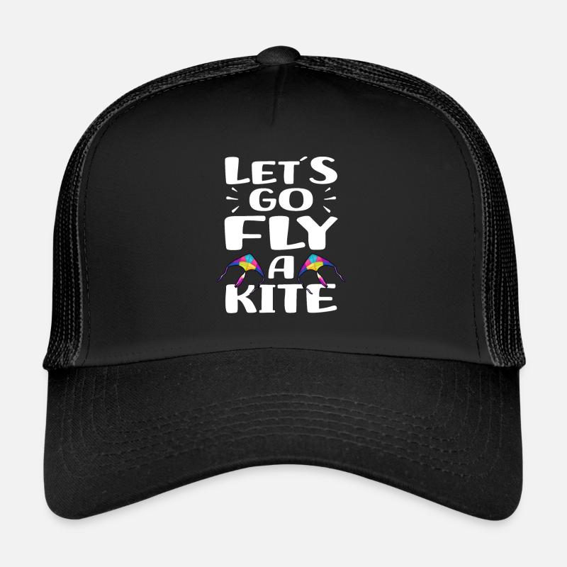 Drachensteigen Hobby | Drachenfliegen Geschenkidee - Trucker Cap - Schwarz/Schwarz
