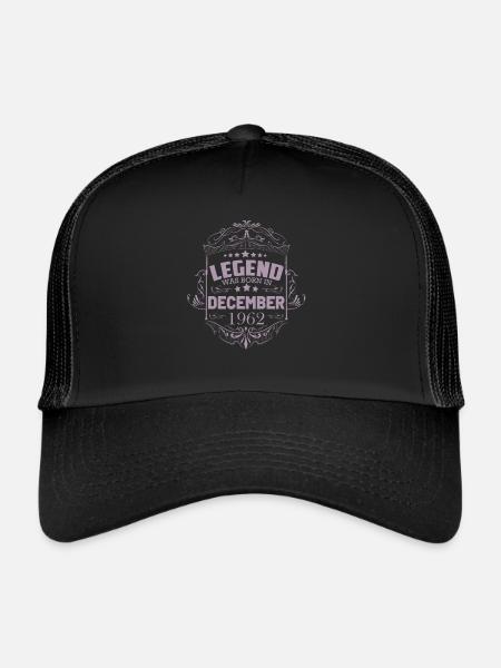 Cadeaux pour le 61ème anniversaire Décembre 1962 Millésime - Casquette trucker  - noir/noir - Devant