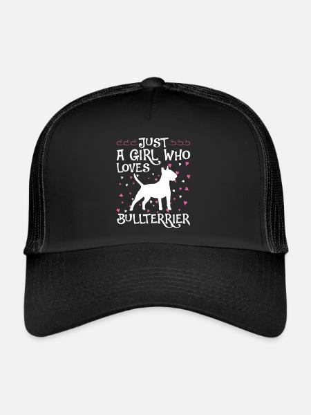 Bull Terrier Chiens cadeaux - Casquette trucker  - noir/noir - Devant