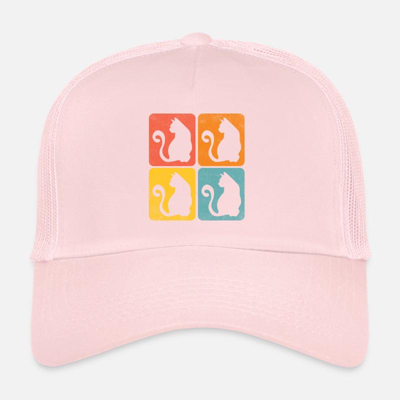 chat retro color shapes Casquette trucker 
