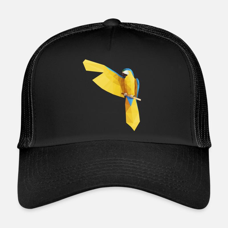 Bleu Ara Low Poly - Casquette trucker - noir/noir
