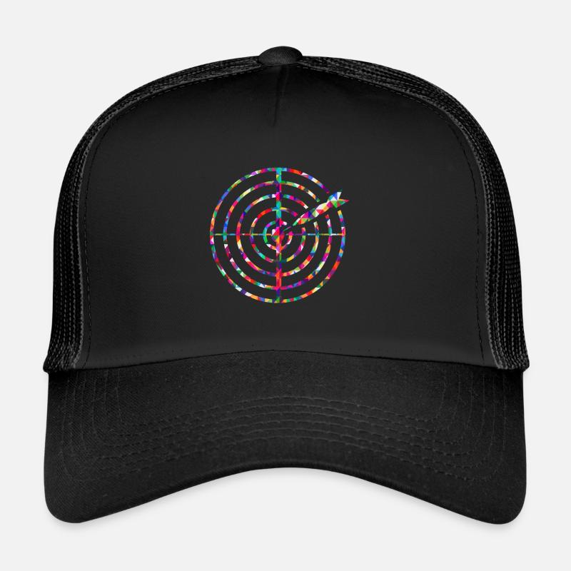 Dartscheibe Mosaik Bunt - Trucker Cap - Schwarz/Schwarz