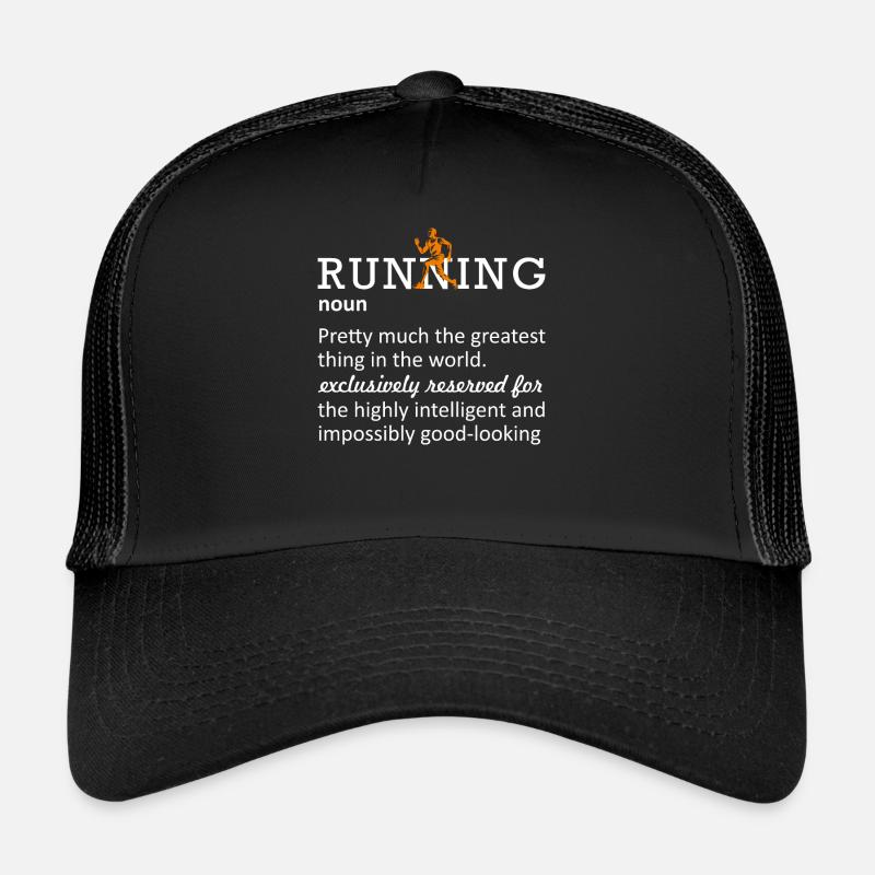 Running Funny Definition Marathoner 5k Marathon - Trucker Cap - black/black